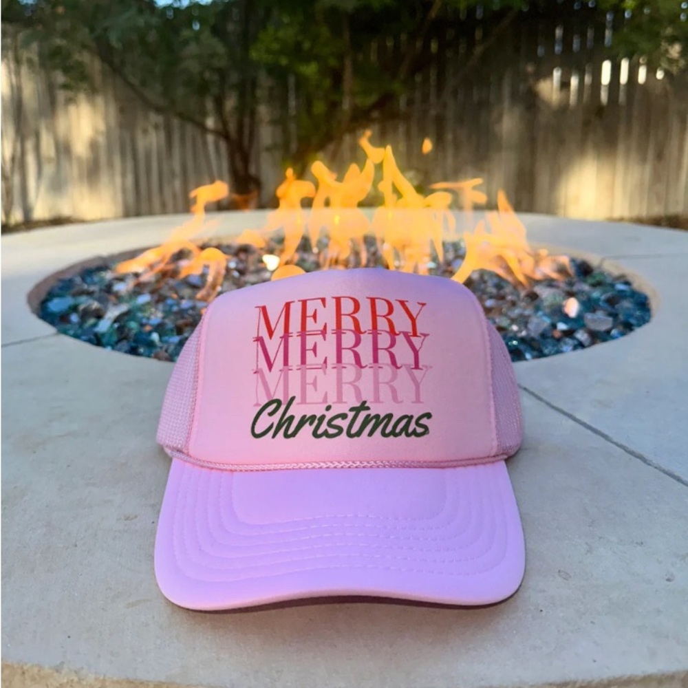 Merry Merry Merry Christmas Trucker Hat
